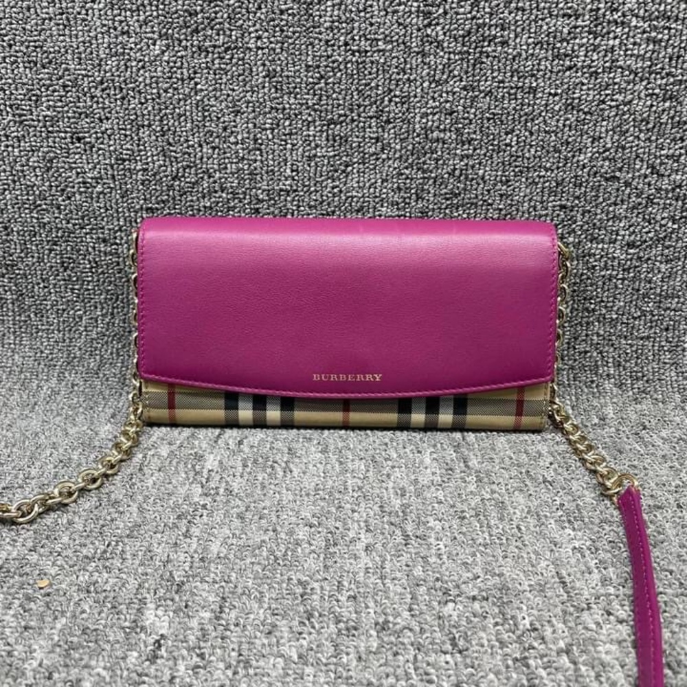 100% Authentic Burberry Henley Pink/Brown Leather Shoulder Bag - Picture 1 of 15